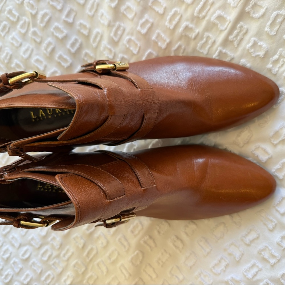 Lauren by Ralph Lauren Brown Leather Ankle Boots